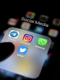 Social media icons on the phone