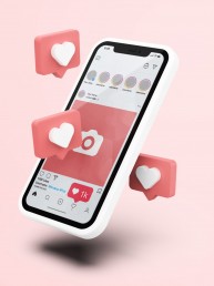 social media rebrand on phone hearts