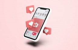 social media rebrand on phone hearts